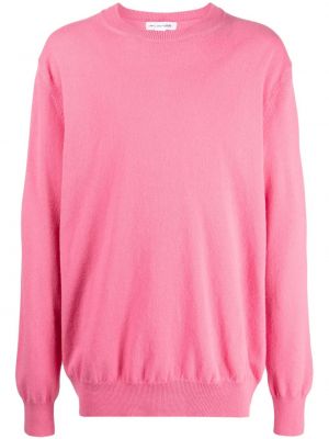 Vilnonis megztinis apvaliu kaklu Comme Des Garçons Shirt rožinė