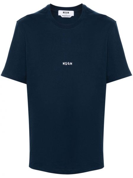 T-shirt en coton Msgm bleu