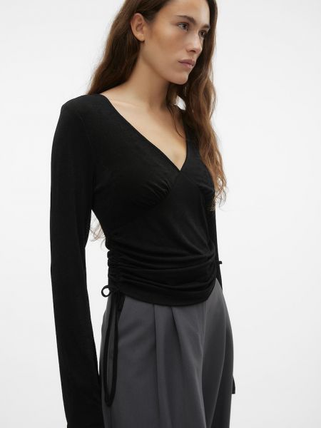 Блузка на шнуровке Vero Moda черная