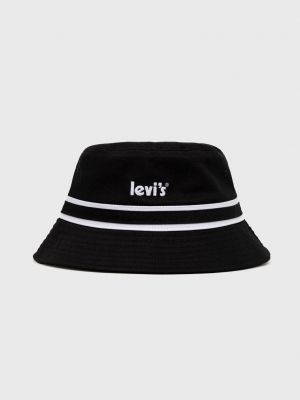Памучна шапка с козирки Levi's® черно