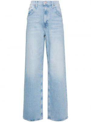 Straight fit džíny s vysokým pasem Mother modré
