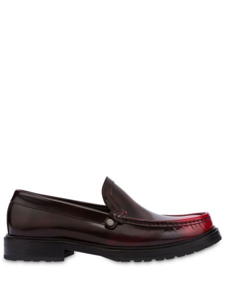 Kožené loafers Moschino červené