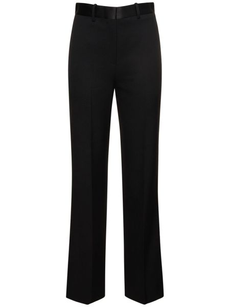 Pantalones de lana Victoria Beckham negro