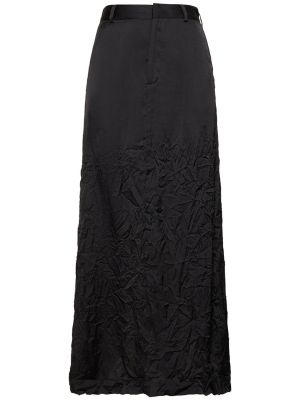 Saténová dlhá sukňa Mm6 Maison Margiela čierna
