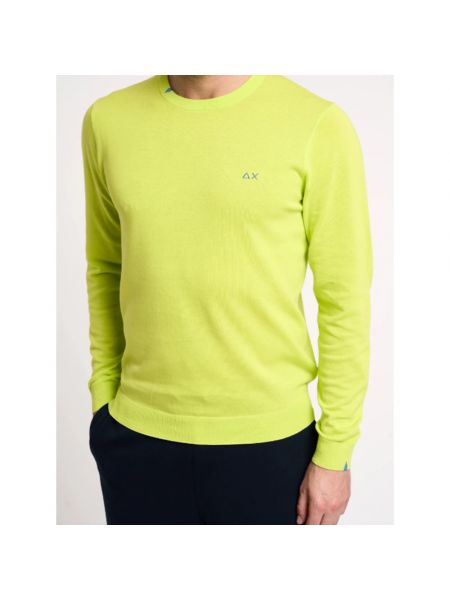 Einfarbige t-shirt mit rundem ausschnitt Sun68 grün