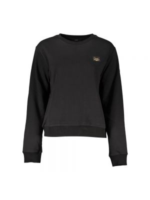 Sweter bawełniany z nadrukiem Cavalli Class czarny