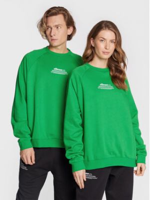 Bavlněná fleecová mikina Ellesse - zelená