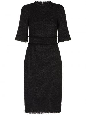 Приталене Сукня твідове Dolce & Gabbana, чорне