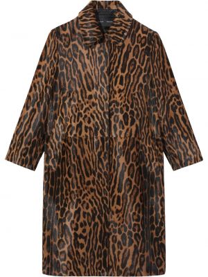 Leopard trykt lang pels Proenza Schouler brun