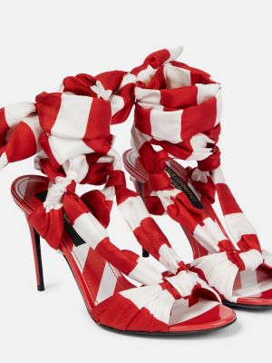Pruhované sandále Dolce&gabbana červená