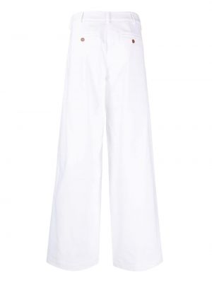 Plisované bavlněné kalhoty relaxed fit Jejia bílé