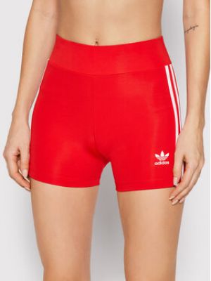Shorts de sport slim Adidas rouge