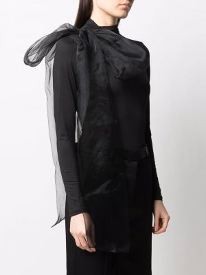 Tylový top s mašlí Atu Body Couture černý