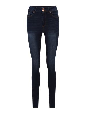 Bavlnené skinny fit džínsy s vysokým pásom na zips Vero Moda Tall - tmavo modrá
