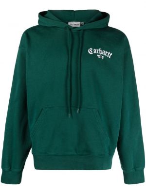 Kapučdžemperis ar izšuvumiem Carhartt Wip zaļš