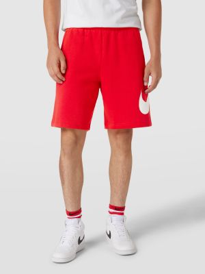 Dzianinowe szorty z nadrukiem Nike czerwone