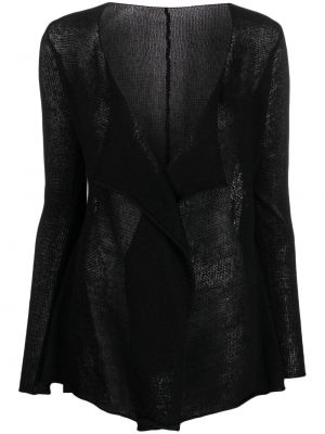 Kardigan z draperijo Yohji Yamamoto črna