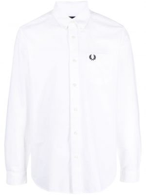 Chemise brodée en coton Fred Perry blanc