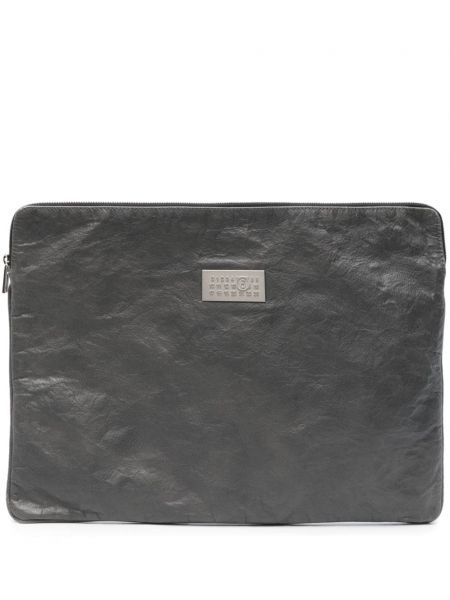 Δερμάτινη τσάντα laptop Mm6 Maison Margiela γκρι