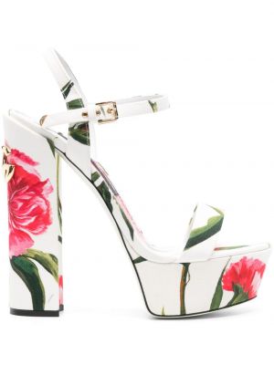 Sandały w kwiatki na platformie z nadrukiem Dolce & Gabbana Pre-owned