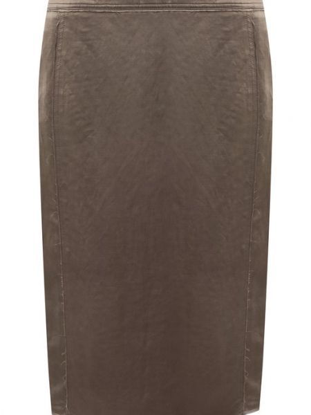 Льняная юбка из вискозы Tom Ford коричневая
