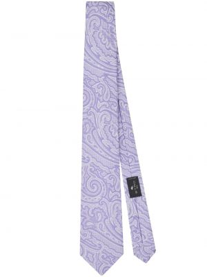 Jacquard selyem nyakkendő Etro lila