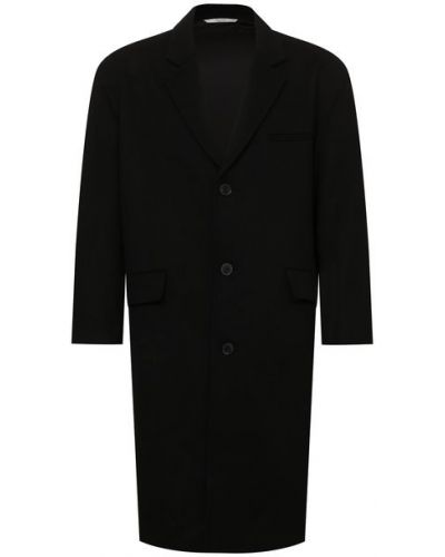 Шерстяное пальто Valentino черное