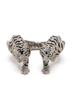 Tigerstripete armbånd Roberto Cavalli sølv