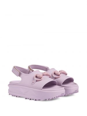 Sandály na platformě Gucci fialové