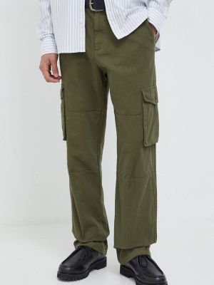 Pamučne hlače ravnih nogavica Les Deux zelena
