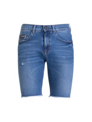 Szorty jeansowe slim fit Versace Jeans Couture niebieskie