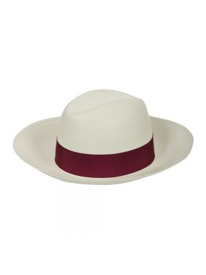 Biała czapka z daszkiem Borsalino