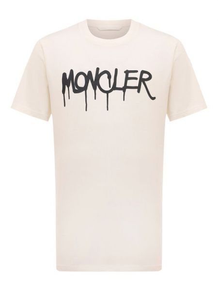 Хлопковая футболка Moncler черная