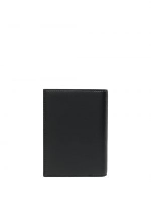 Kožená peněženka s výšivkou Giorgio Armani černá