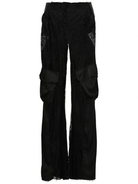 Černé krajkové cargo kalhoty Atu Body Couture