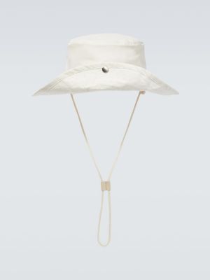 Bavlněný klobouk Jil Sander bílý