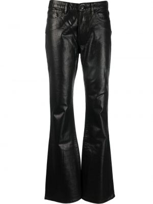 Saténové džínsy s nízkym pásom 3x1 čierna