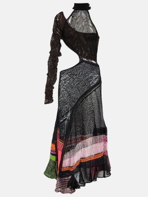 Βαμβακερή μάξι φόρεμα Roberta Einer μαύρο