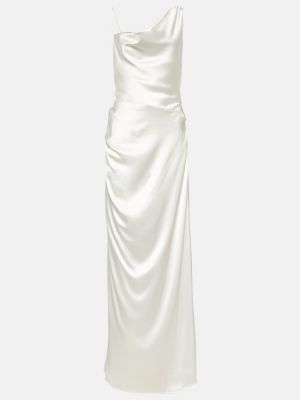 Hedvábné saténové dlouhé šaty Vivienne Westwood bílé