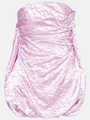 Satenska haljina The Attico ružičasta