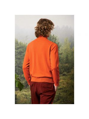 Jersey con cremallera de tela jersey con estampado de cachemira Massimo Alba naranja