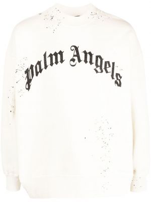 Distressed sweatshirt mit print Palm Angels