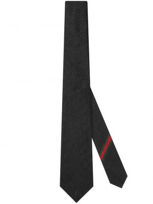Cravatta in tessuto jacquard Gucci nero