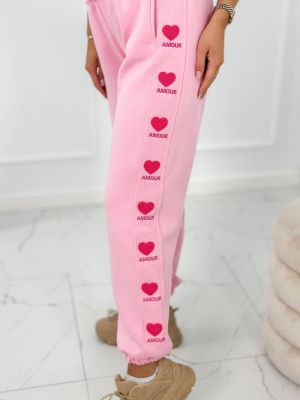 Βαμβακερό αθλητικό παντελόνι Kesi ροζ
