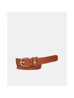 Cinturón de cuero con hebilla Tommy Hilfiger marrón