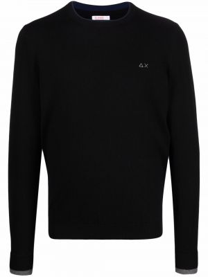Пуловер бродиран Sun 68 черно