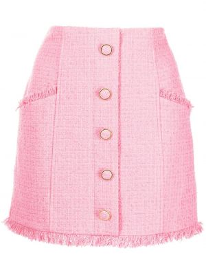 Bavlněné mini sukně s třásněmi Milly - růžová