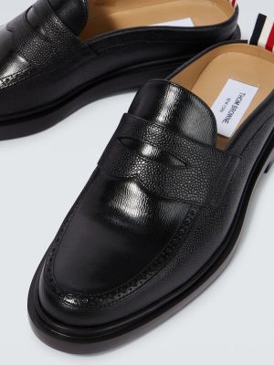 Kožené domáce papuče Thom Browne čierna