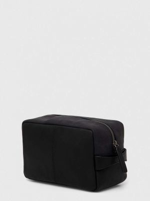 Usnjena kozmetična torbica Strellson črna