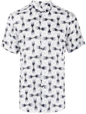 Chemise à imprimé à motif géométrique Peninsula Swimwear blanc
